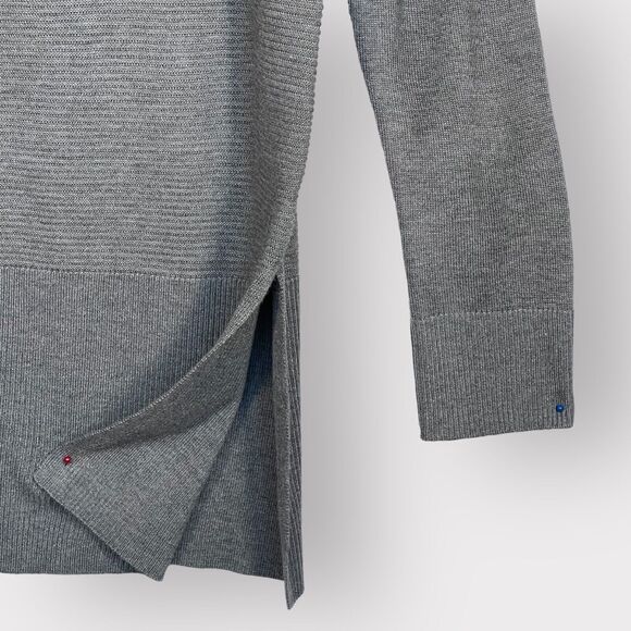 Adrienne Vittadini Tunic Sweater Women Size M Heather Gray Cowl Neck Long Sleeve - Picture 5 of 12